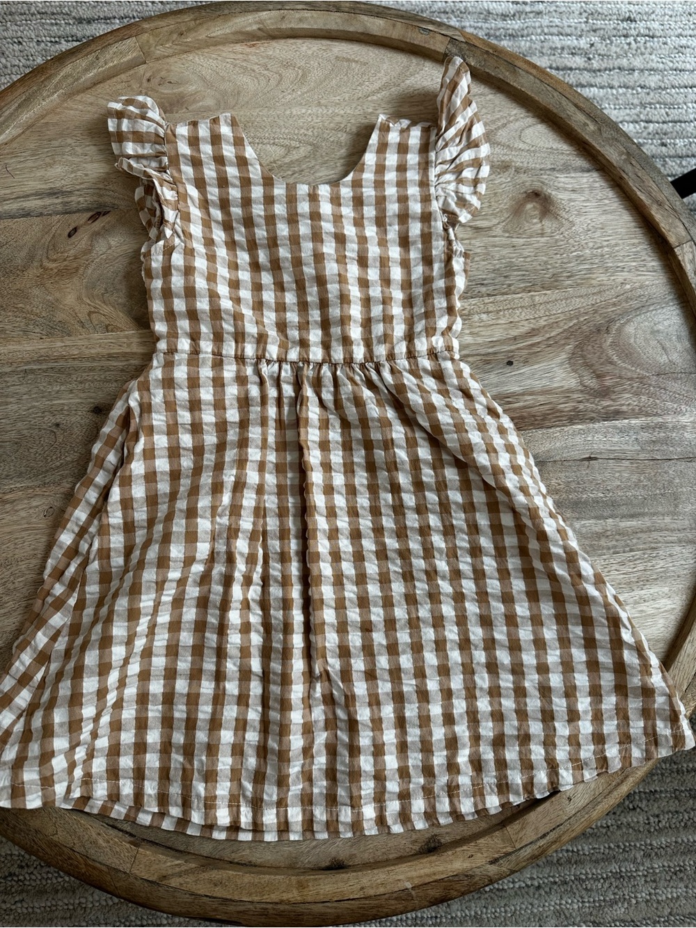 Makemake Organic Cotton Open-Back Gingham Dress, Size 5